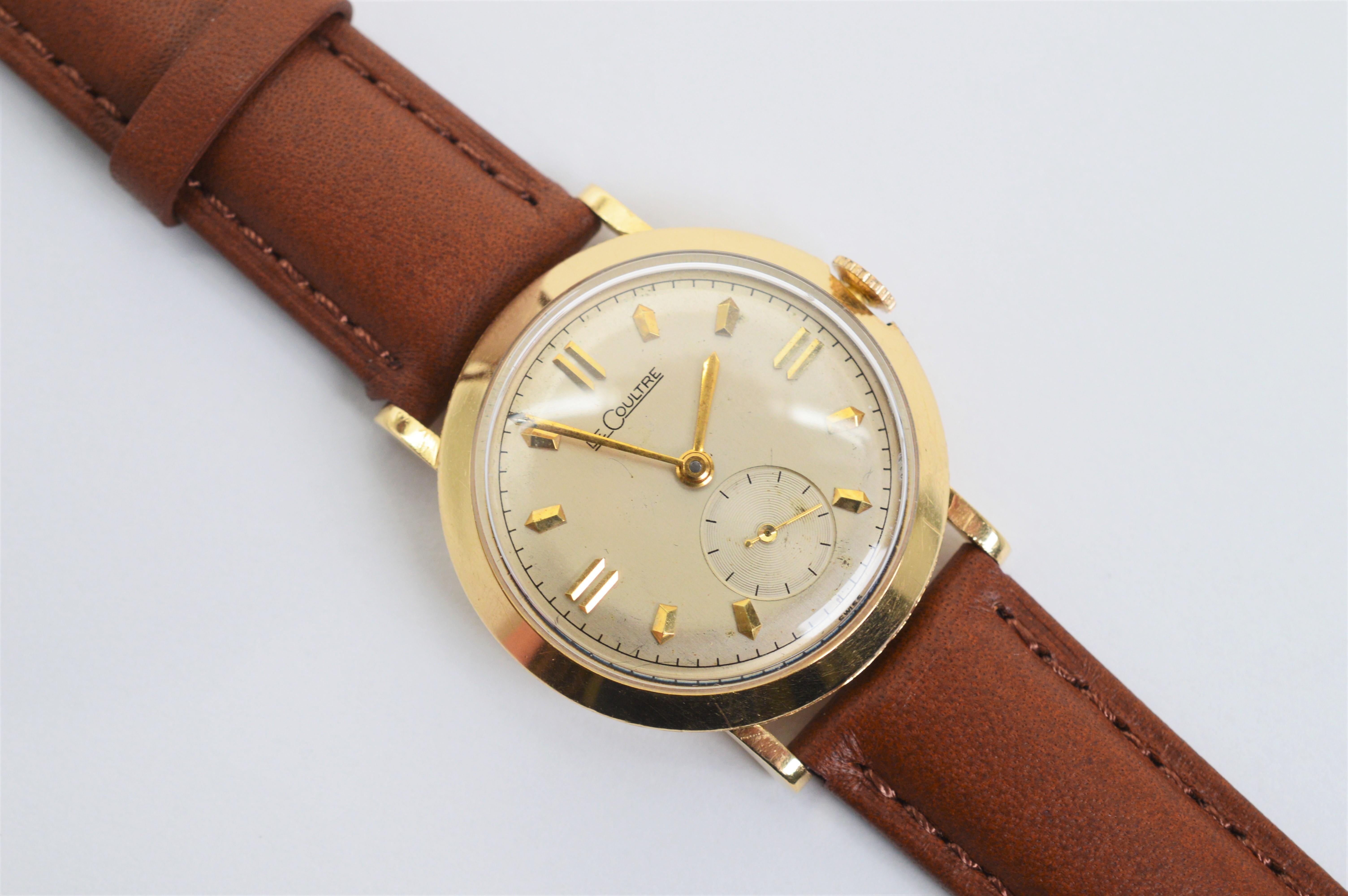 Vintage LeCoultre 14 Karat Gold Men's Wrist Watch 5