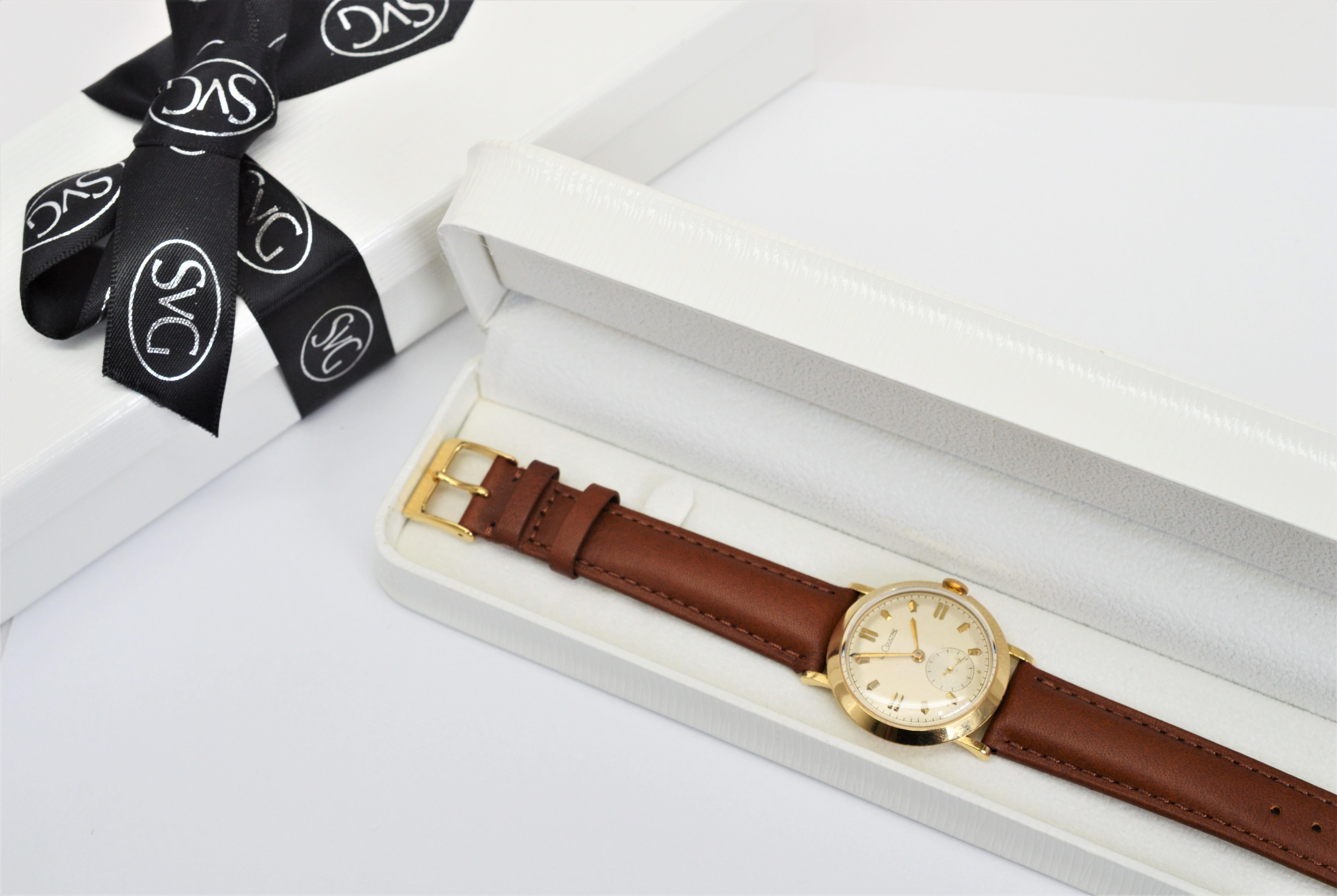 Vintage LeCoultre 14 Karat Gold Men's Wrist Watch 7
