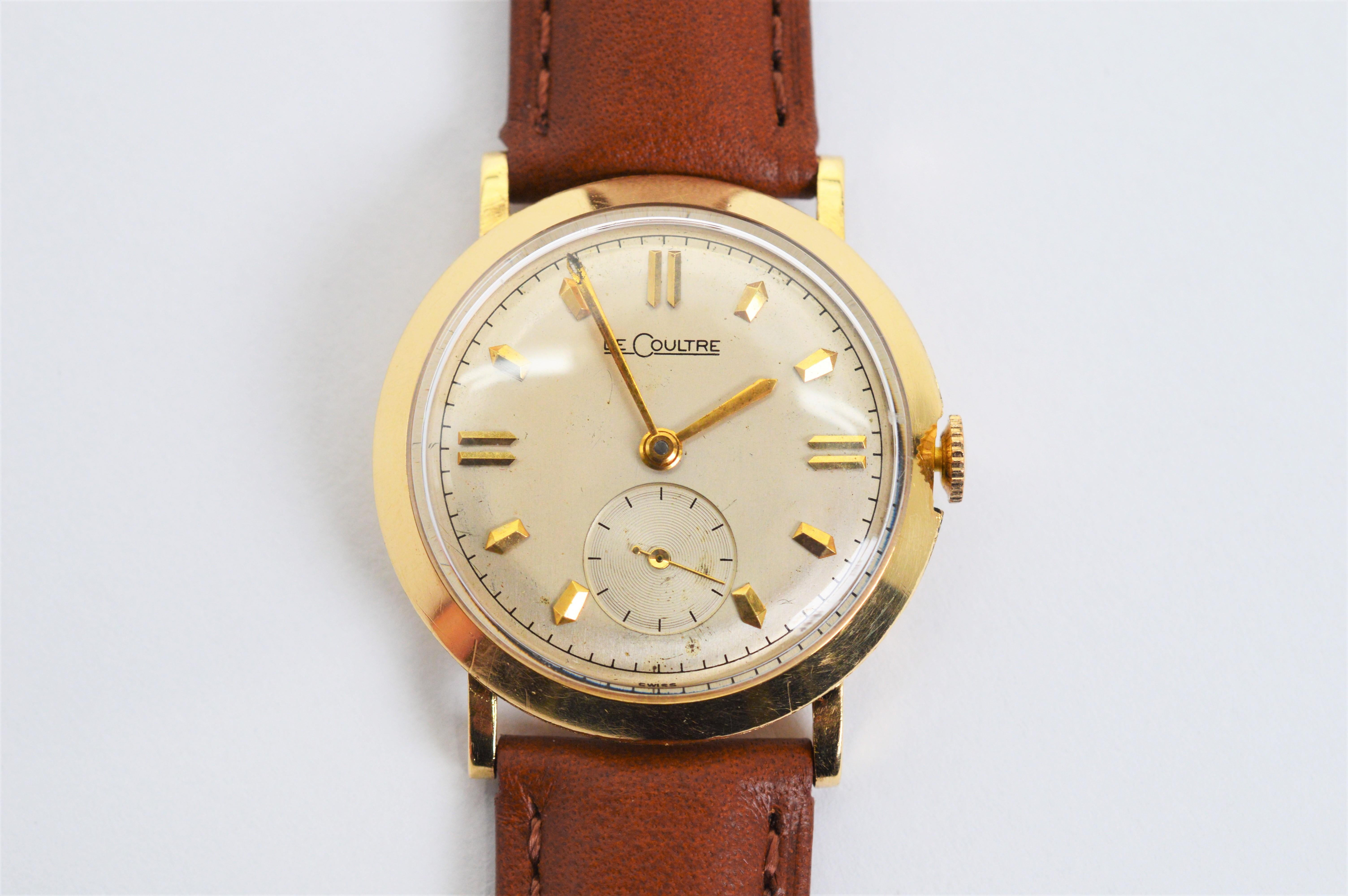 lecoultre 14k gold watch vintage