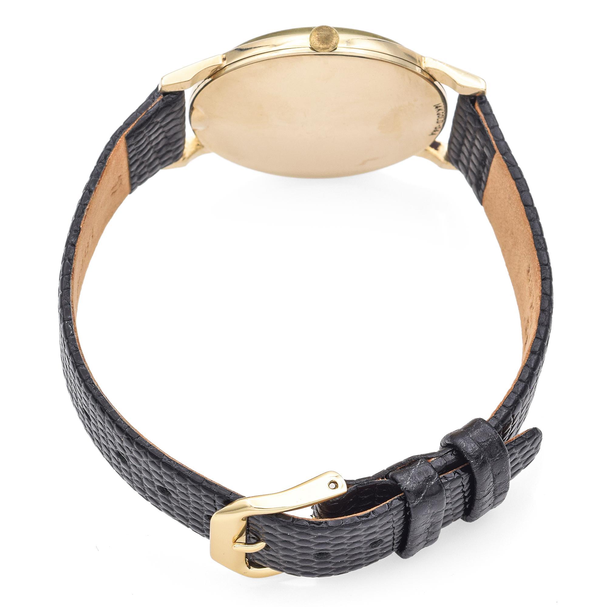 Vintage LeCoultre 14k Yellow Gold Hand Wind Men's Watch en vente 1