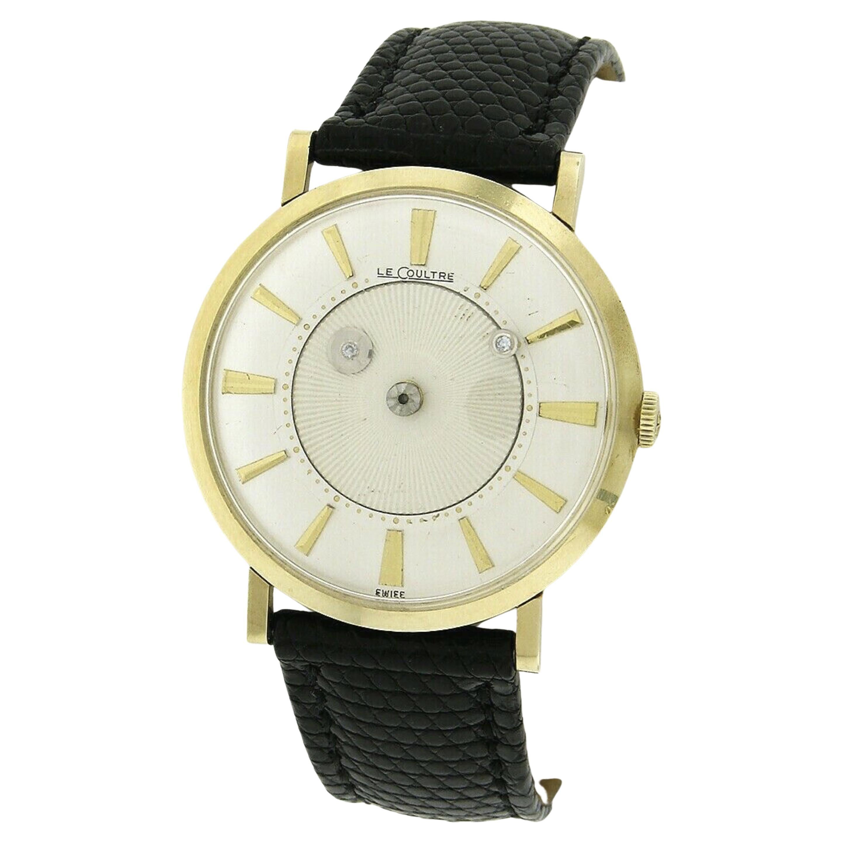Mechanische Vintage-Armbanduhr 480/CW, LeCoultre 182, Mystery-Zifferblatt 14k Gold