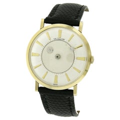 Retro LeCoultre 182 Mystery Dial 14k Gold Mechanical Wrist Watch 480/CW