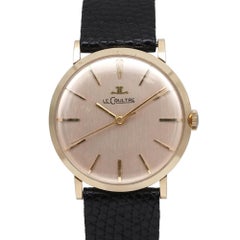 Vintage LeCoultre 32MM 14K Yellow Gold Silver Dial Manual Wind Watch 733528