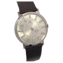 Reloj de pulsera vintage LeCoultre Mystery Dial de oro blanco y engastado con diamantes