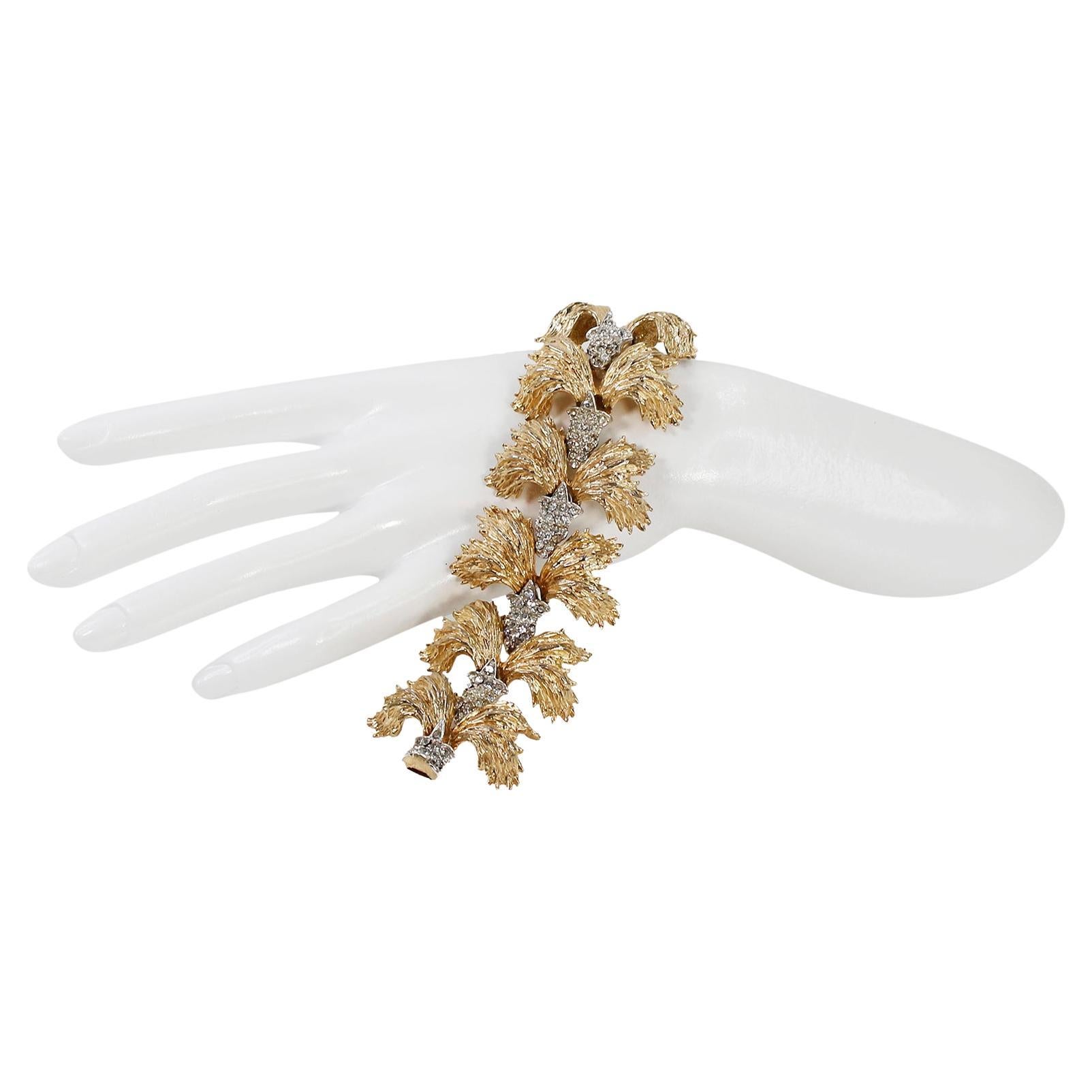 Pulsera Vintage Ledo Diamante y Oro Circa Años 60 Moderno en venta