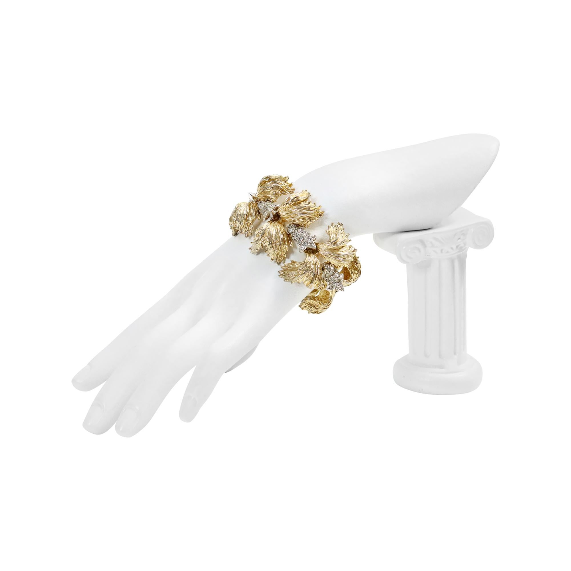 Pulsera Vintage Ledo Diamante y Oro Circa Años 60 en Bueno estado para la venta en New York, NY