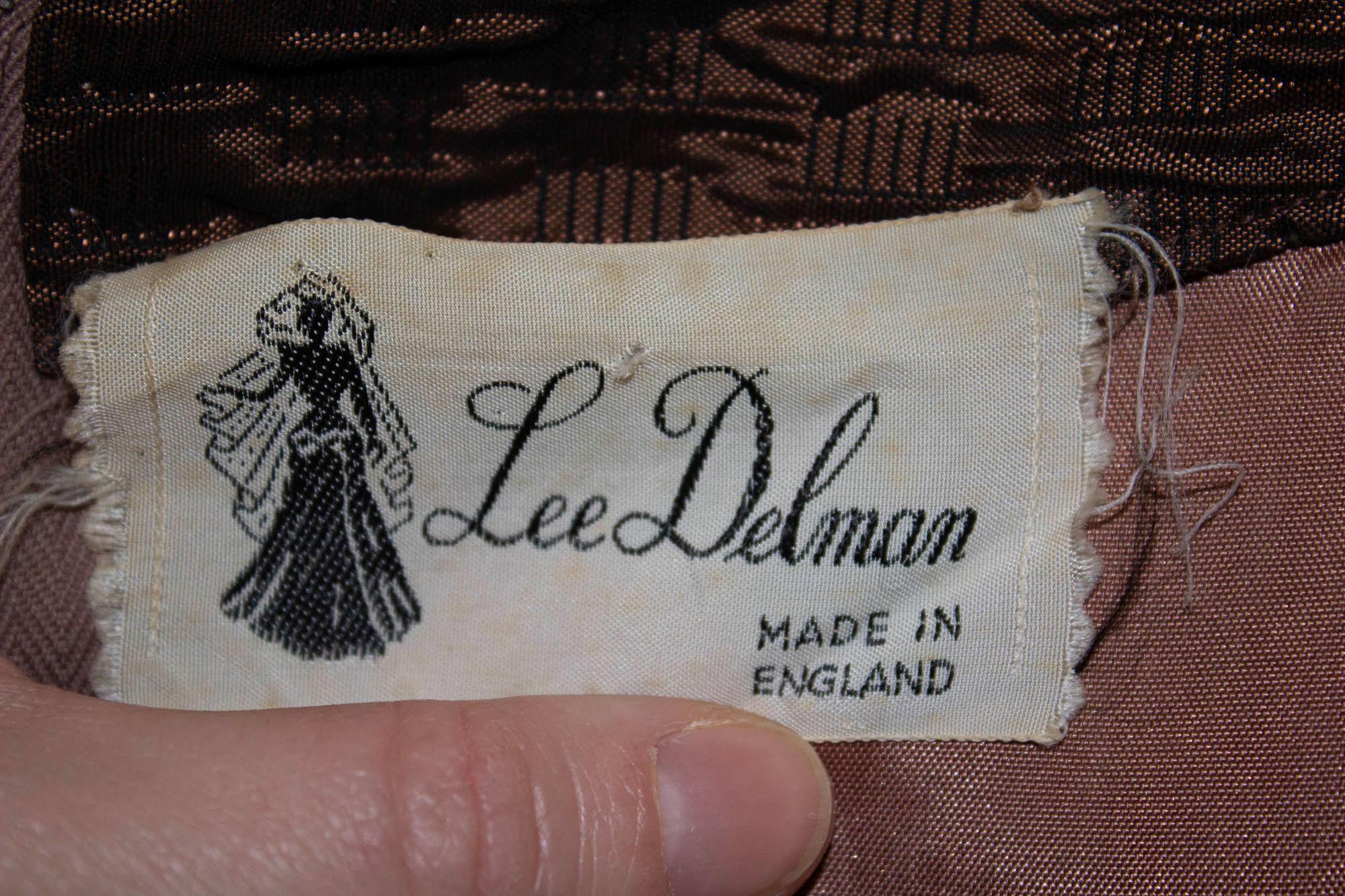 Vintage Lee Delman  Robe et manteau marron en vente 5