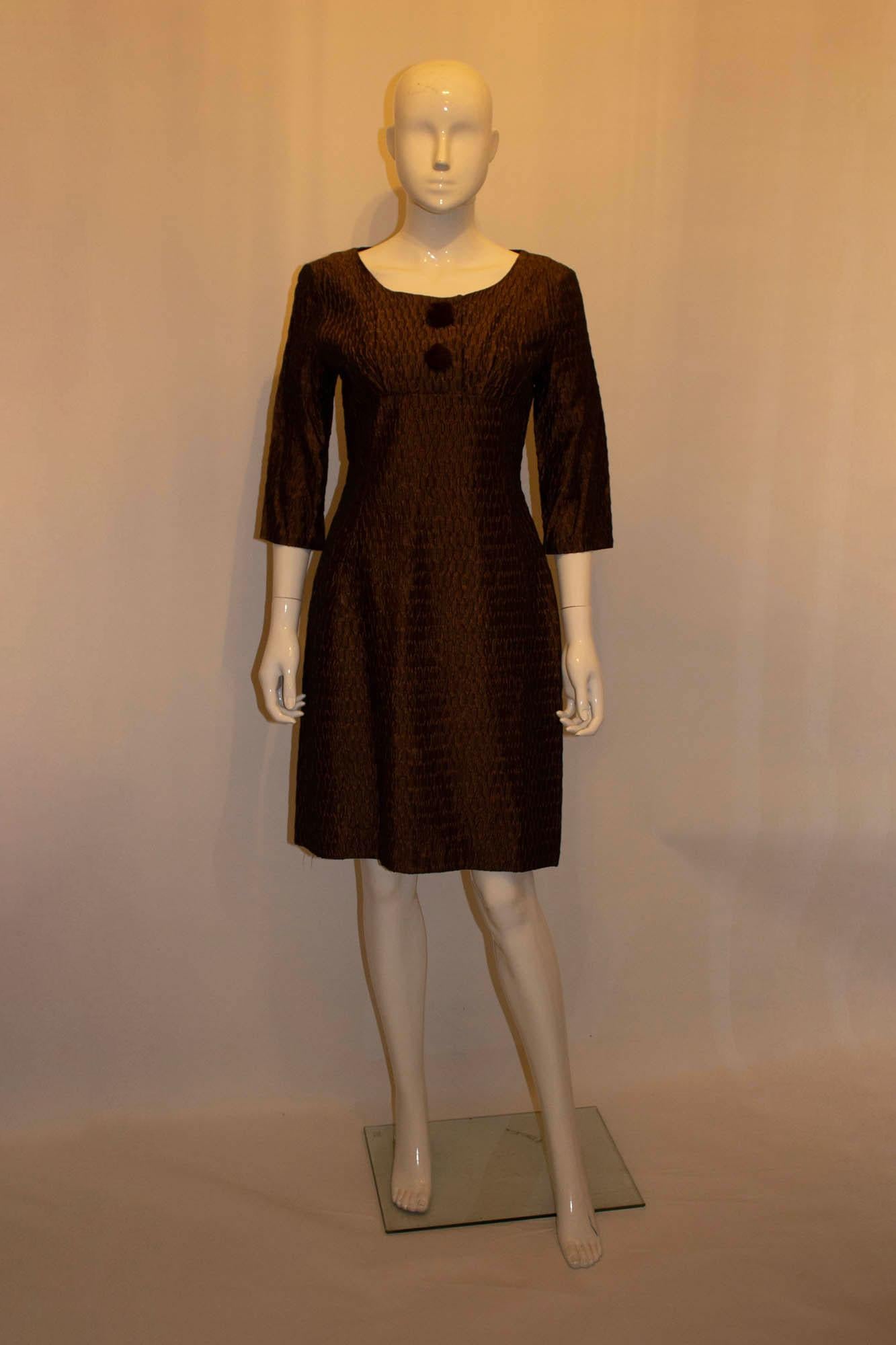 Vintage Lee Delman  Brown Dress and Coat For Sale 3
