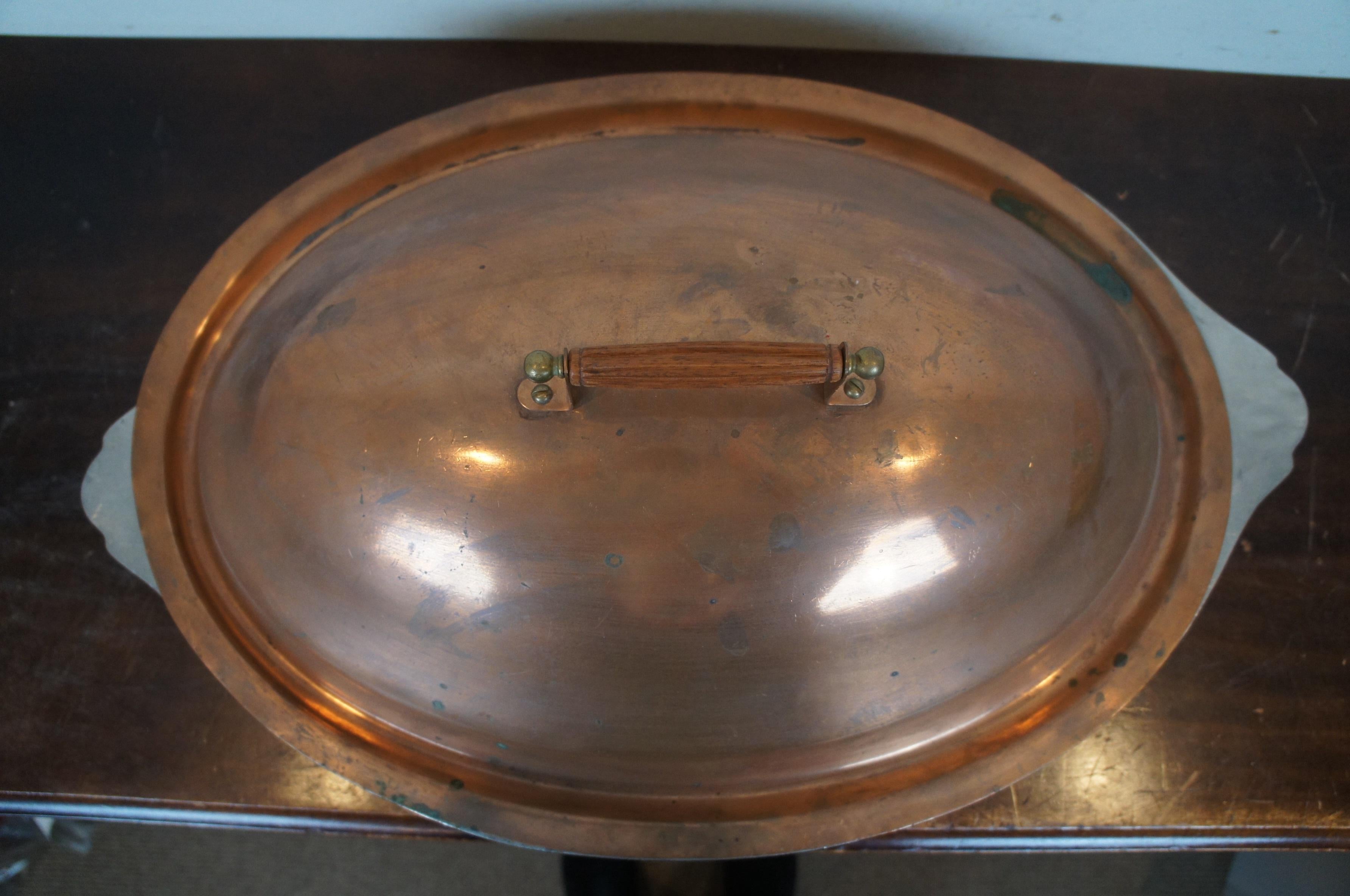 Rustic Vintage Legion Utensils Scavullo Copper Oval Chafing Casserole Serving Dish