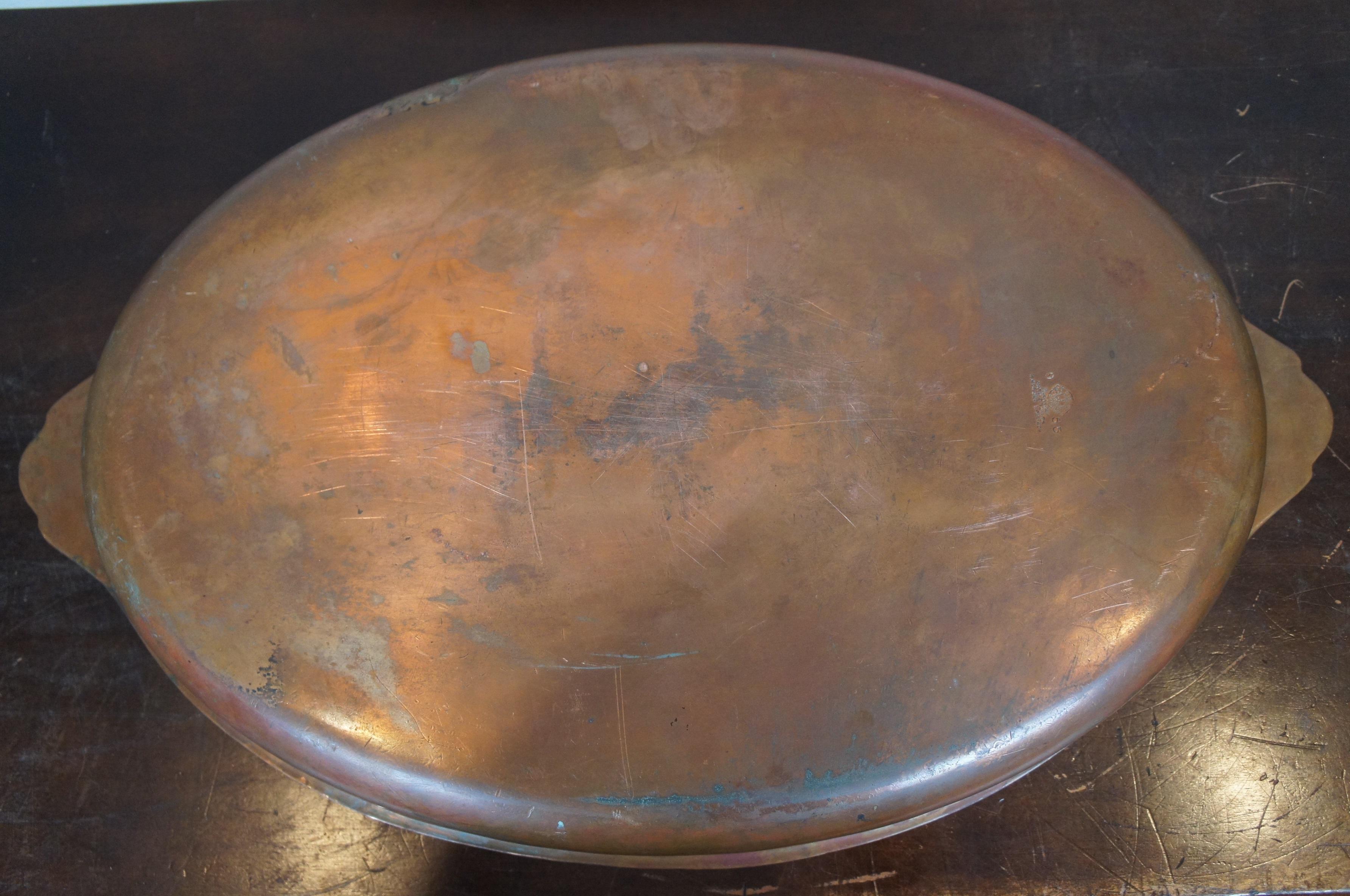 20th Century Vintage Legion Utensils Scavullo Copper Oval Chafing Casserole Serving Dish