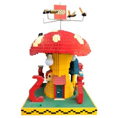 Vintage Lego Super Mario Brothers Magic Mushroom Lamp, Lego Advertising Display