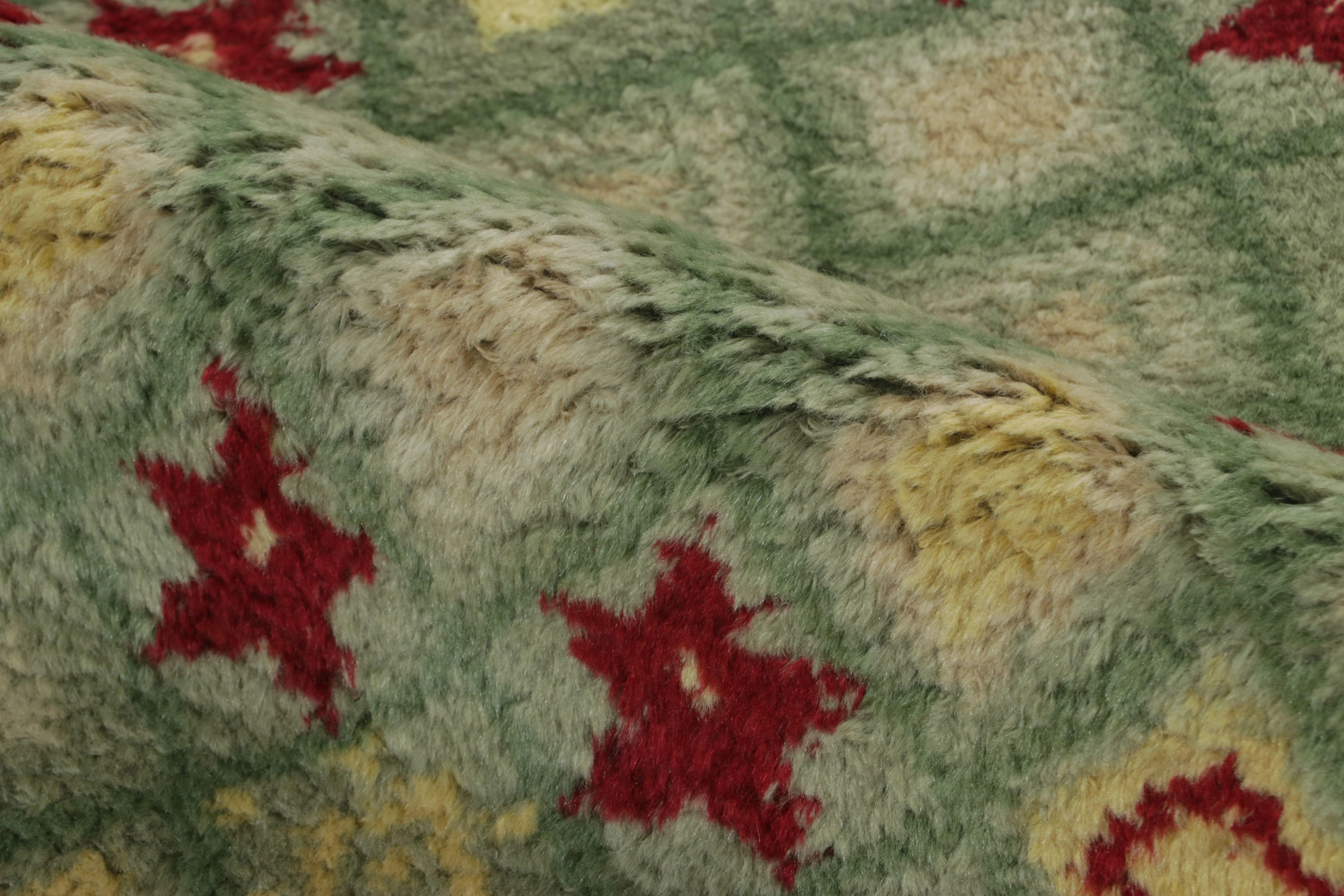 Tapis Vintage Leleu French Art Deco, Green Geometric Gallery Runner - Rug & Kilim Bon état - En vente à Long Island City, NY