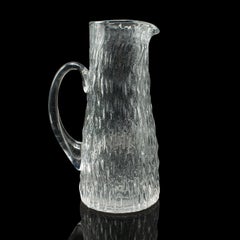 Vintage Lemonade Jug, English, Glass, Drinks Pitcher, Serving Ewer, Mid Century