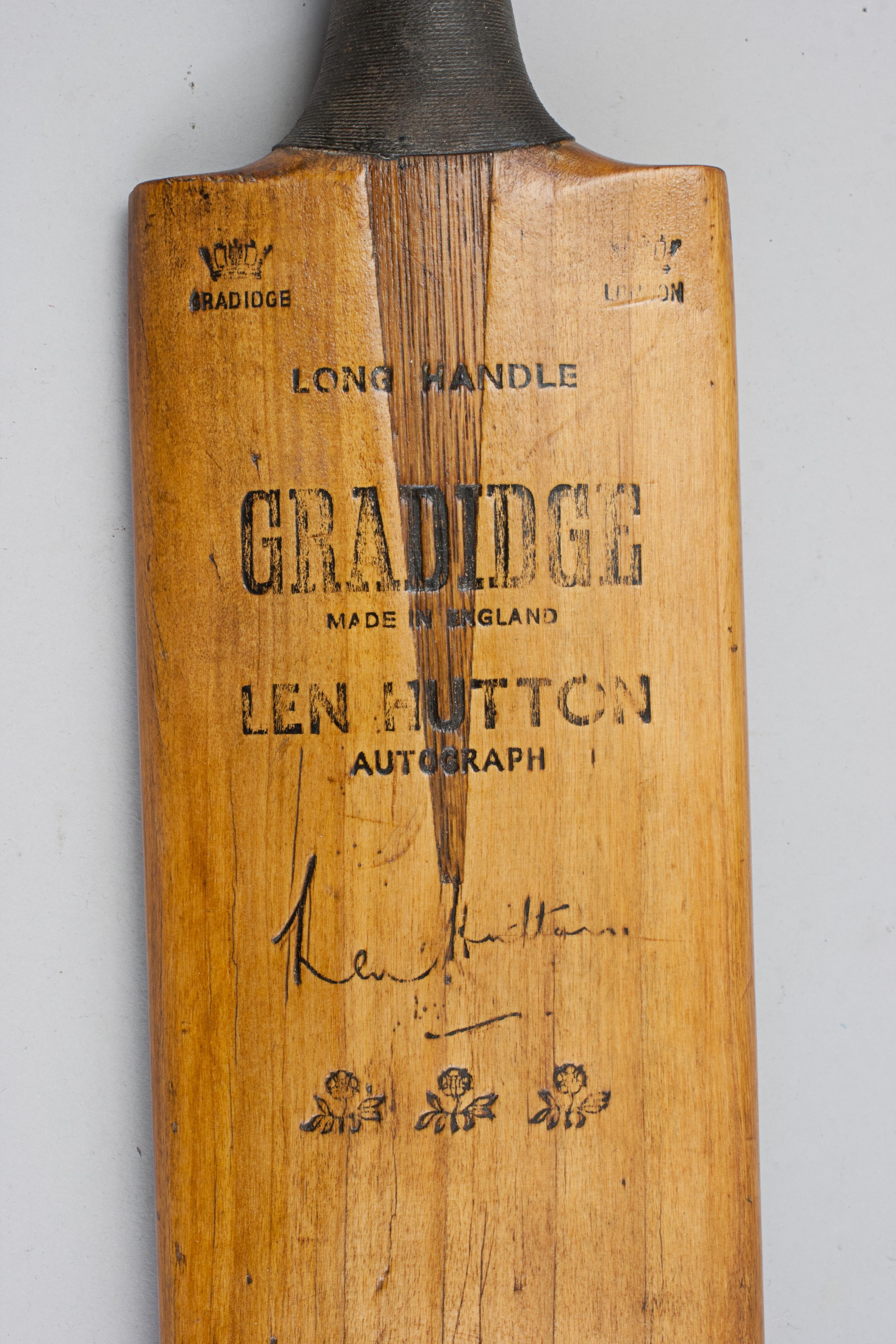 Vintage Len Hutton Bate de Cricket siglo XX