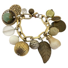 Vintage LENORA DAME designer gold charm bracelet