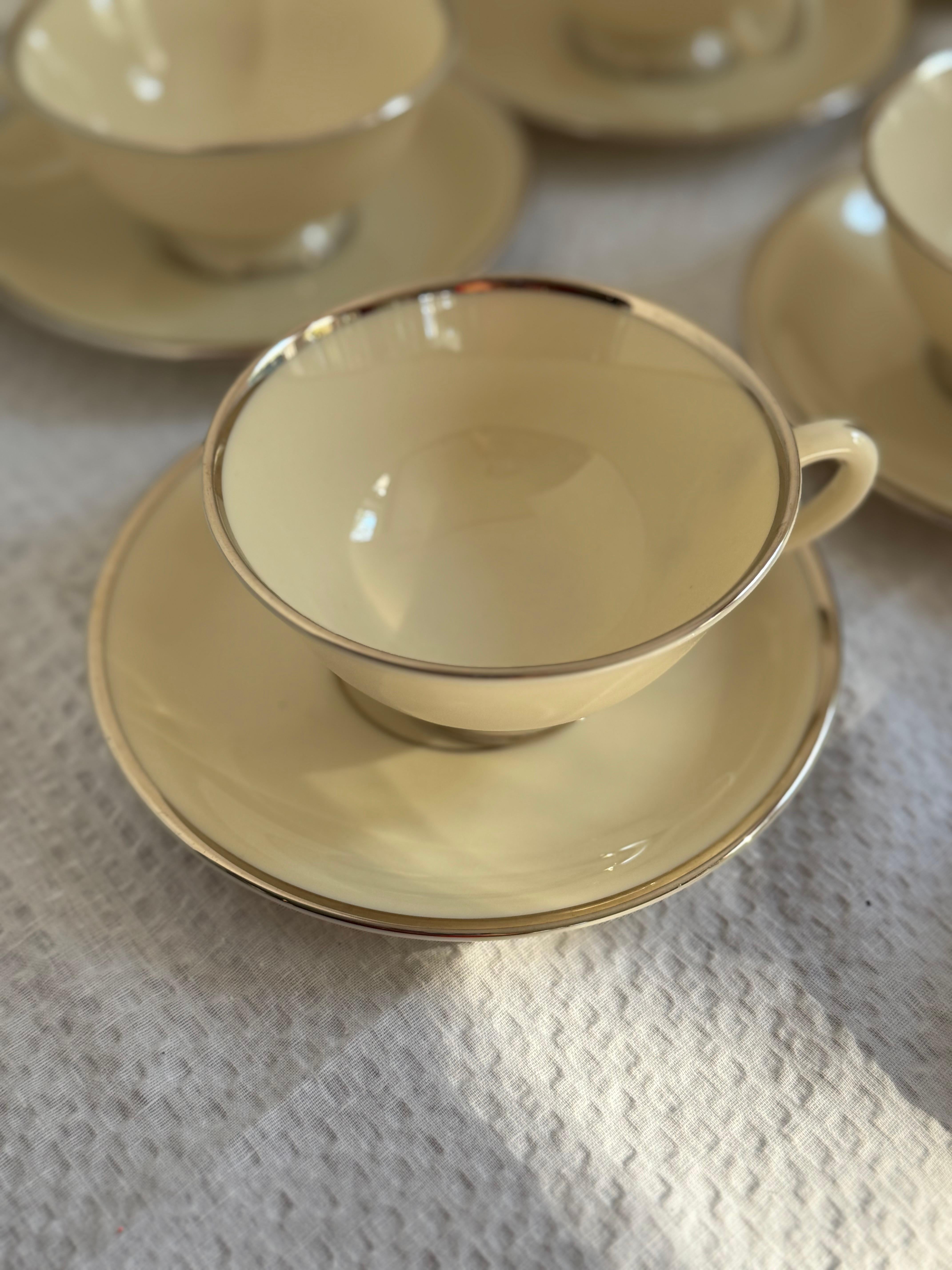 Vintage Lenox montclair Teetassen und Untertassen Satz für 10 im Angebot 1