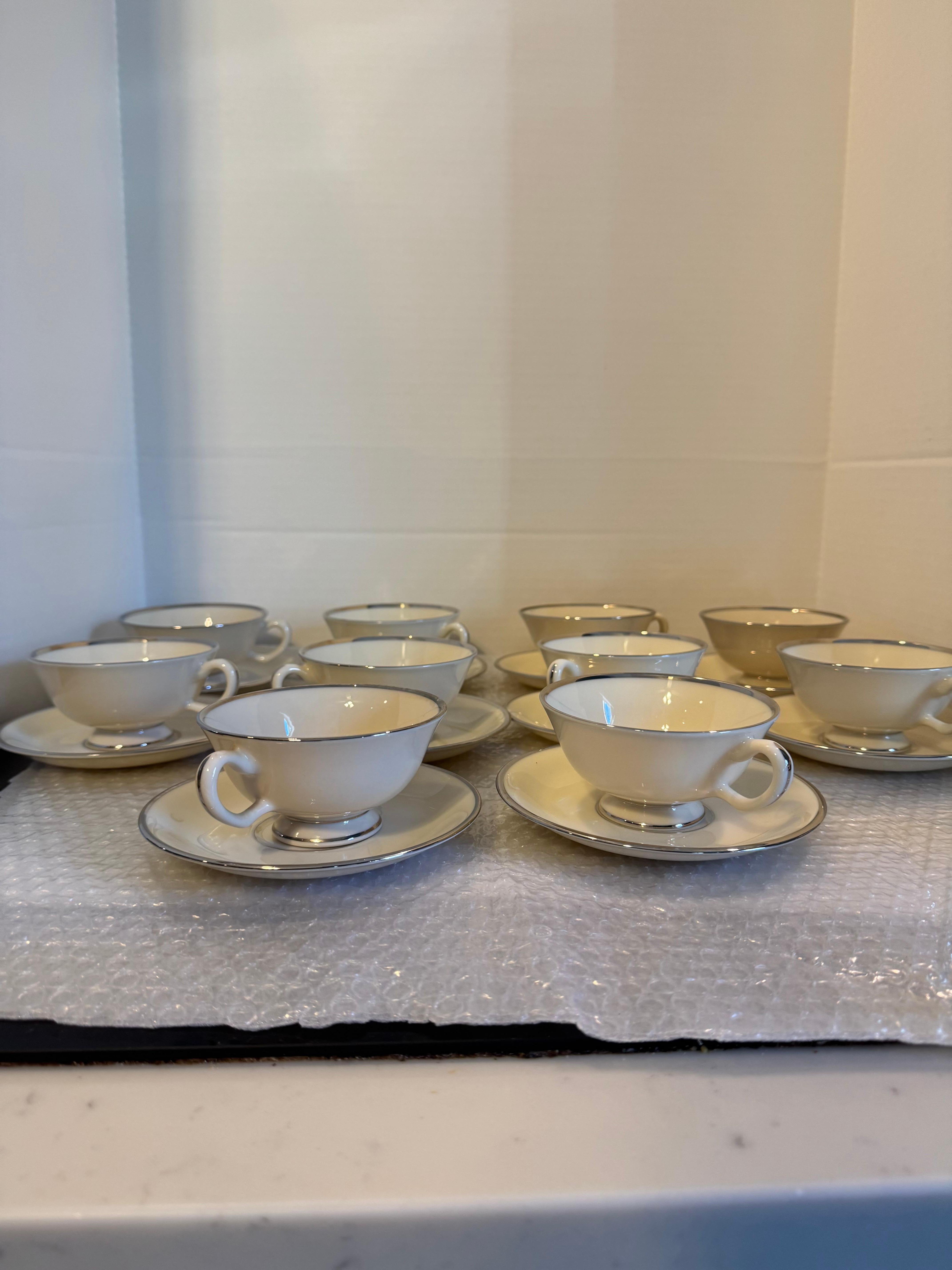 Vintage Lenox montclair Teetassen und Untertassen Satz für 10 im Angebot 2