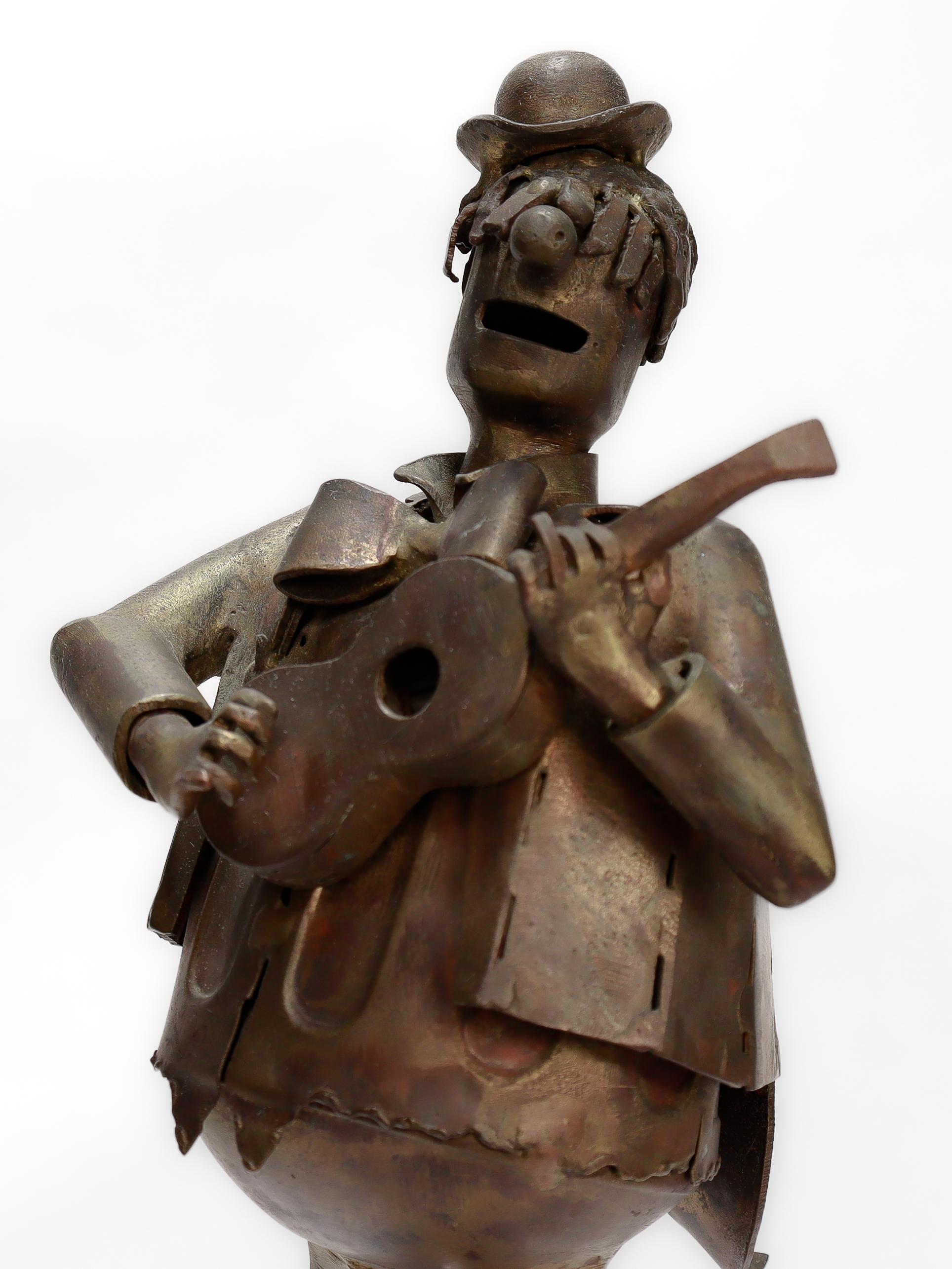 Américain Vintage Jensen Bronze Guitar Player Figural Sculpture en vente