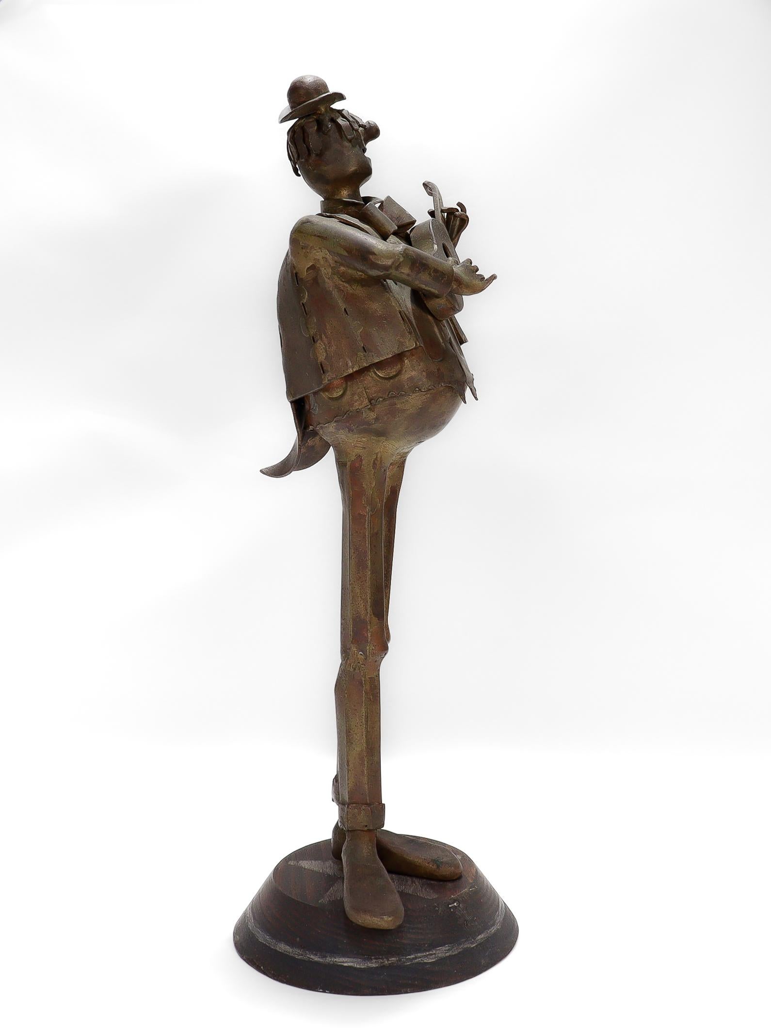 Vintage Jensen Bronze Guitar Player Figural Sculpture en vente 2