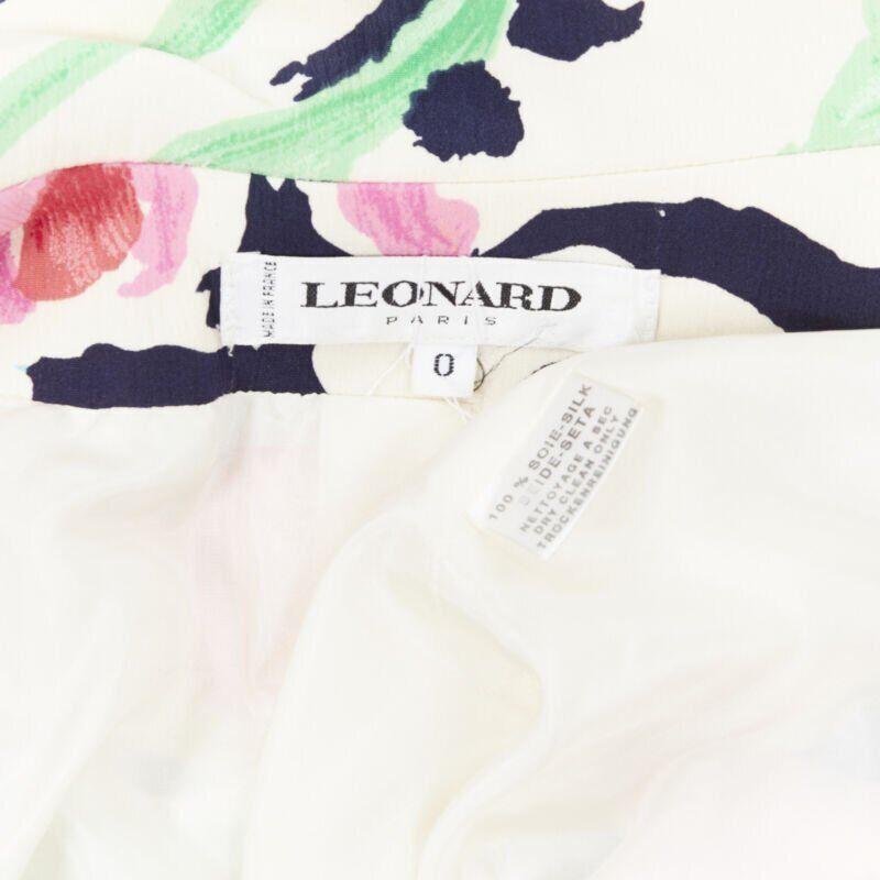 vintage LEONARD 90's floral pink rose print double breasted blazer jacket US0 For Sale 7