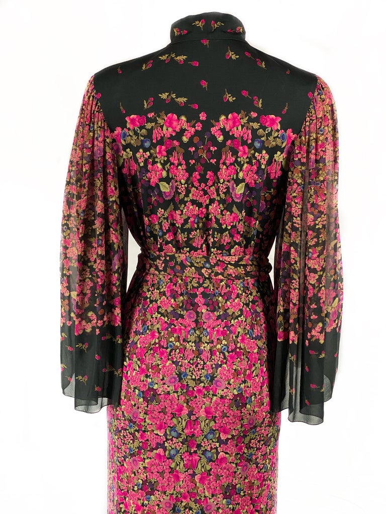 LEONARD fashion cotton Floral Print T-Shirt Cut Short sleeve top 0399216 Black pink L
