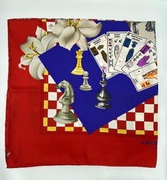 Vintage Leonard Multicolored Silk Game Scarf