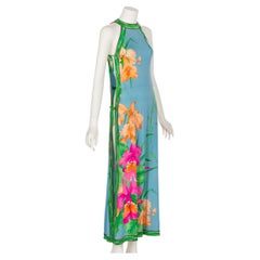Vintage Leonard Paris Floral Print Open Side Silk Jersey Dress, 1970s