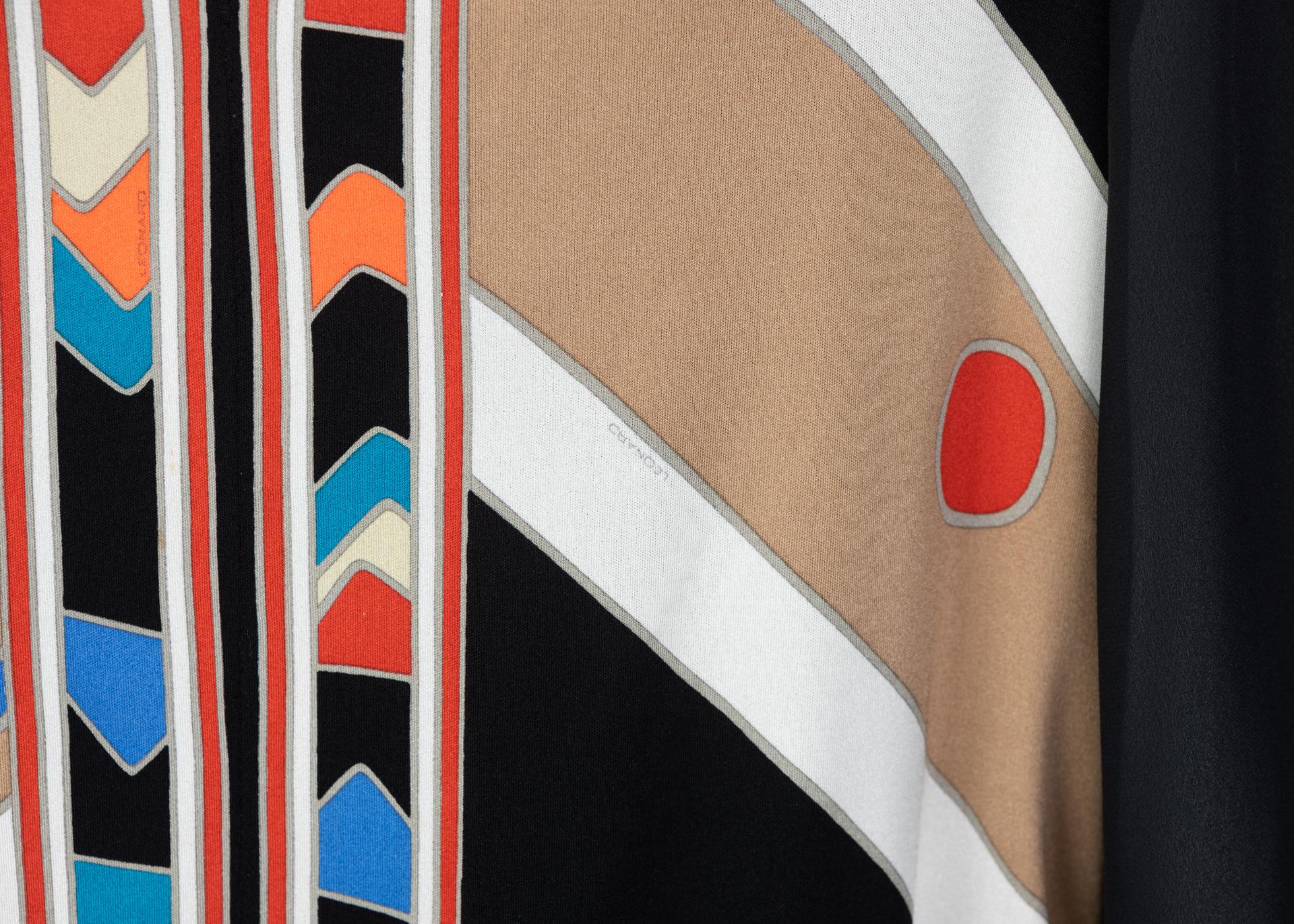 Vintage Leonard Paris Multicolored Geometric Printed Silk Jersey Blouse TOP 3