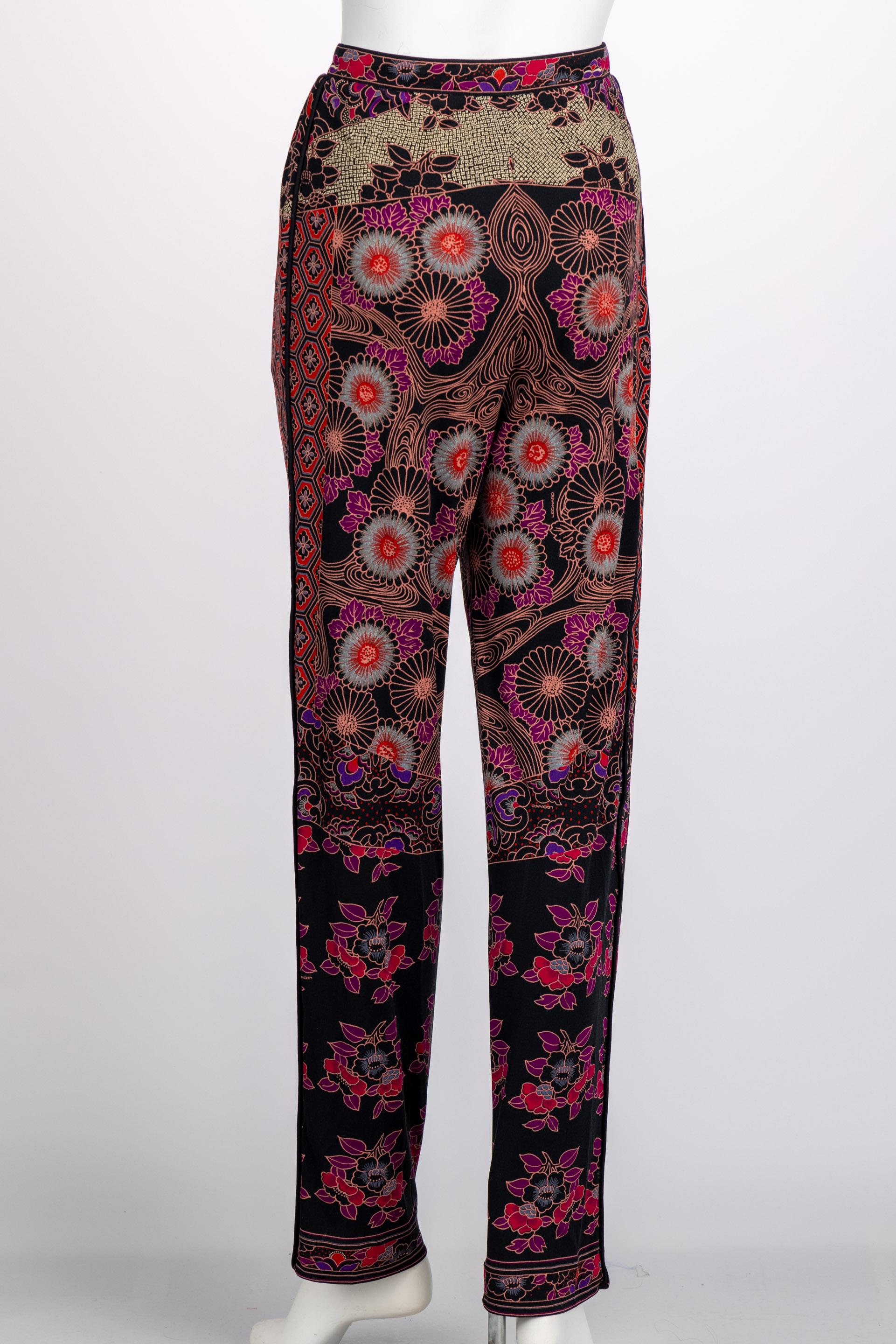  Vintage Leonard Paris Printed Silk  Mini Dress / Tunic & Pants Set 1970s For Sale 7