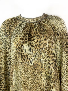 Vintage LEONARD Paris Silk Leopard 3/4 Sleeve Mini Dress Size 42