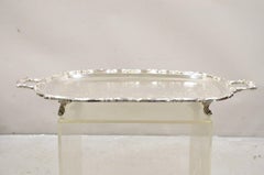 Vintage Leonard Regency Style Silver Plated Ornate Serving Platter Tray
