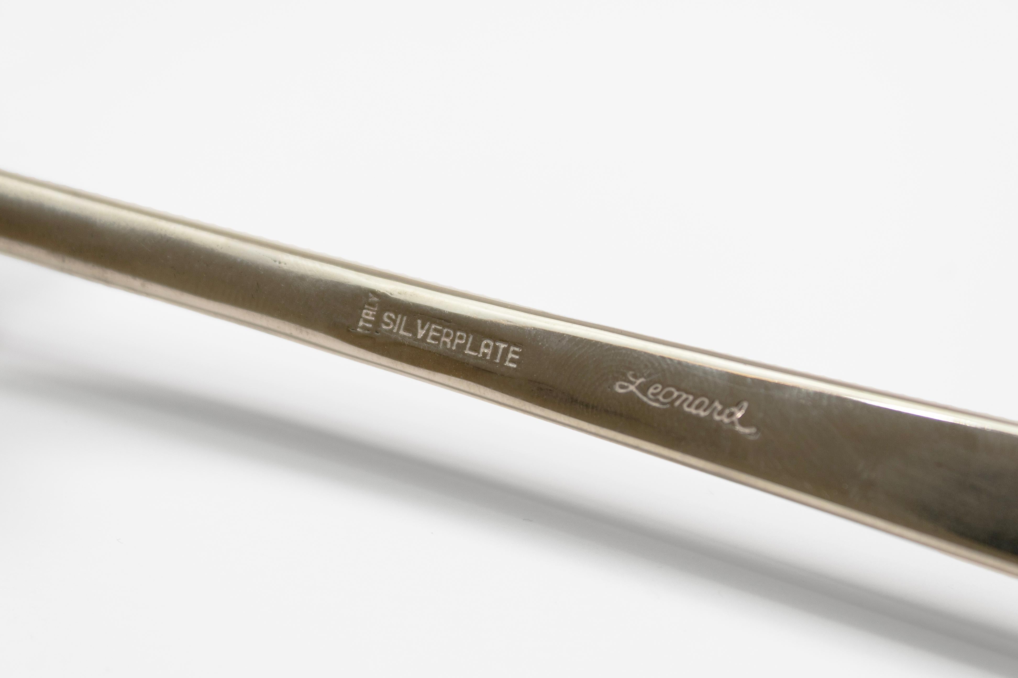 Vintage Leonard Silver Co geätzt Silber Platte servieren Tablett & Kerze Snuffer im Angebot 1