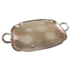 Vintage Leonard Silver Co Etched Silver Plate Serving Tray & Candle Snuffer