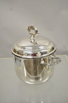 Vintage Leonard Silver Plate Lidded Ice Bucket Regency Style Insulated