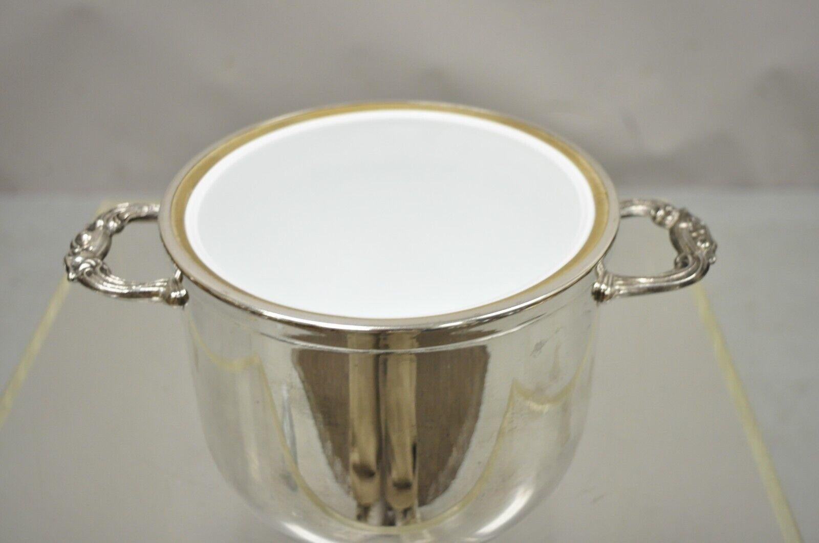Plated Vintage Leonard Silver Plate Lidded Ice Bucket Regency Style Insulated