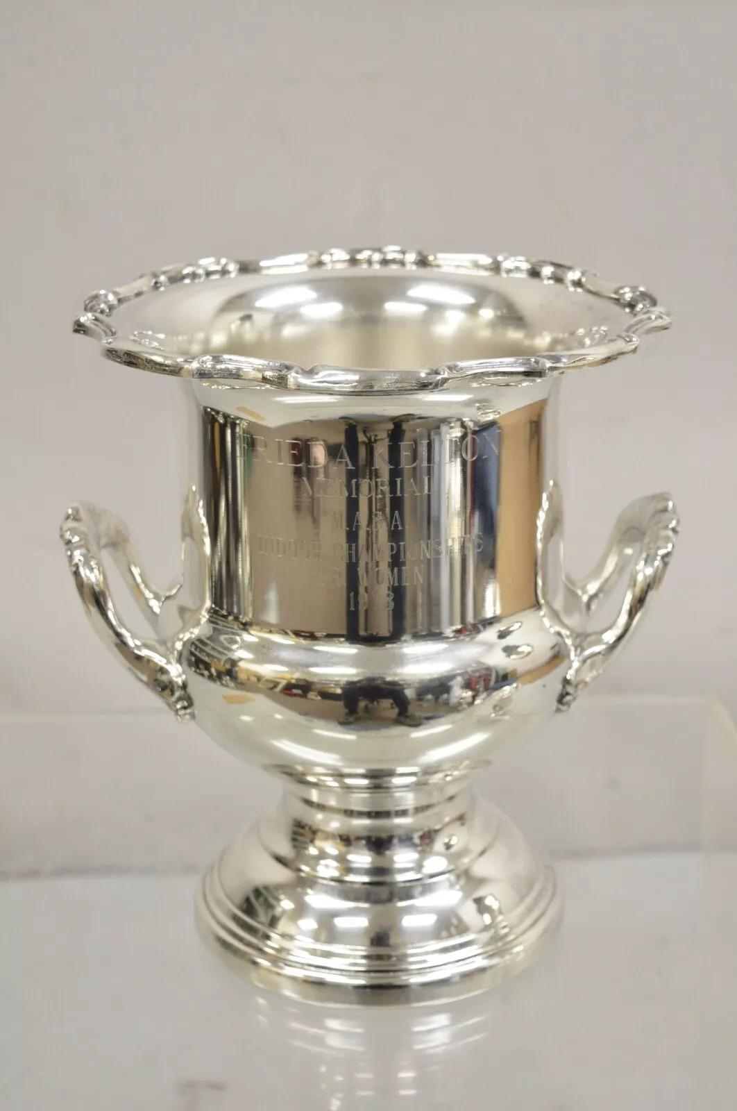 Vintage Leonard Silver Plated Award Trophy Cup Champagne Chiller 1978 Champion For Sale 5
