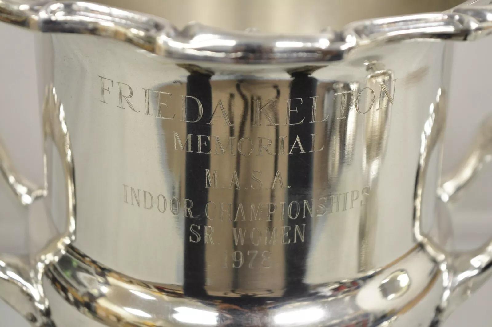 Vintage Leonard Silver Plated  Award Trophy Cup Champagne Chiller 1978 Champion. Item engraved 