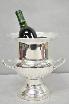 Vintage Leonard Silver Plated Ribbed Trophy Cup Urn Champagne Chiller Ice Bucket