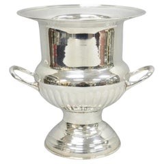 Vintage Leonard Copa Trofeo Urna Acanalada Plateada Cubitera Enfriadora de Champán