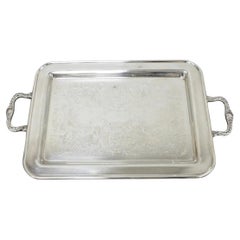 Vintage Leonard Silber plattiert kleine Twin Handle Servierplatte Bar Tablett