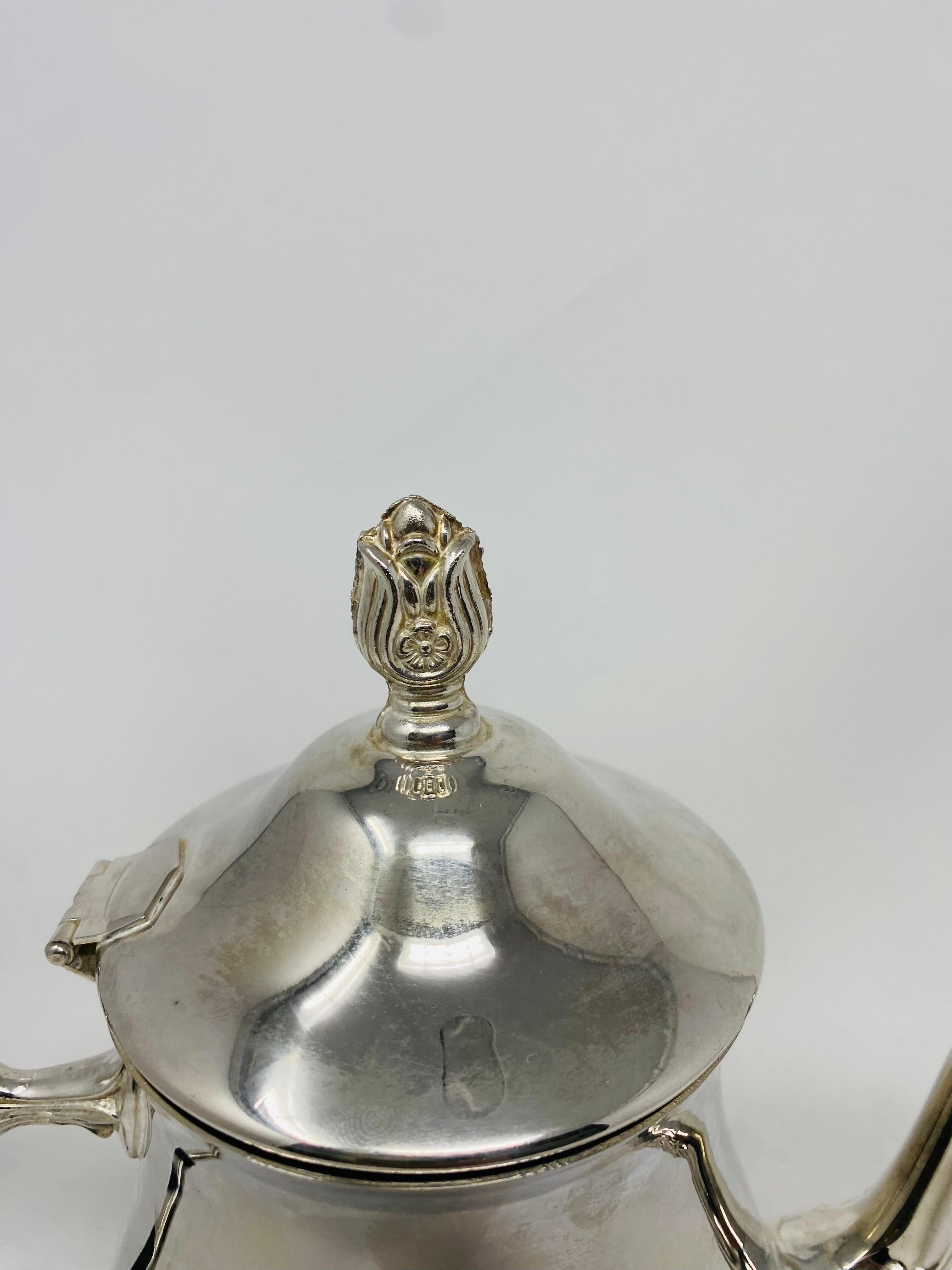 Vintage Leonard Silver Plated Tea or Coffee Pot For Sale 2