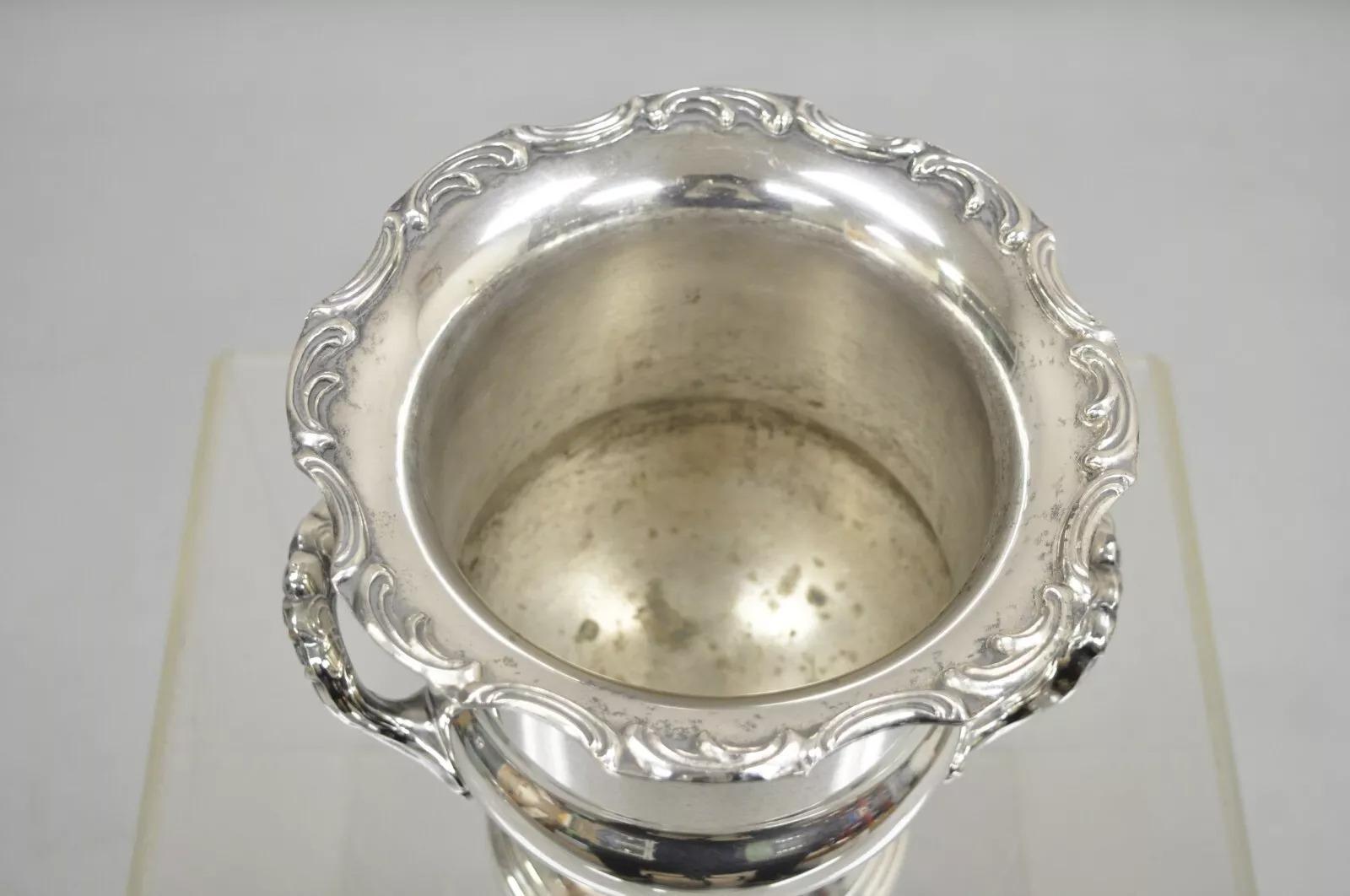 Sconosciuto Vintage A. Silver placcato Trophy Cup Champagne Chiller Ice Bucket in vendita
