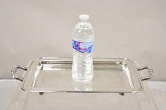 Vintage Leonard Small Silver Plated Twin Handle Serving Platter Tray
