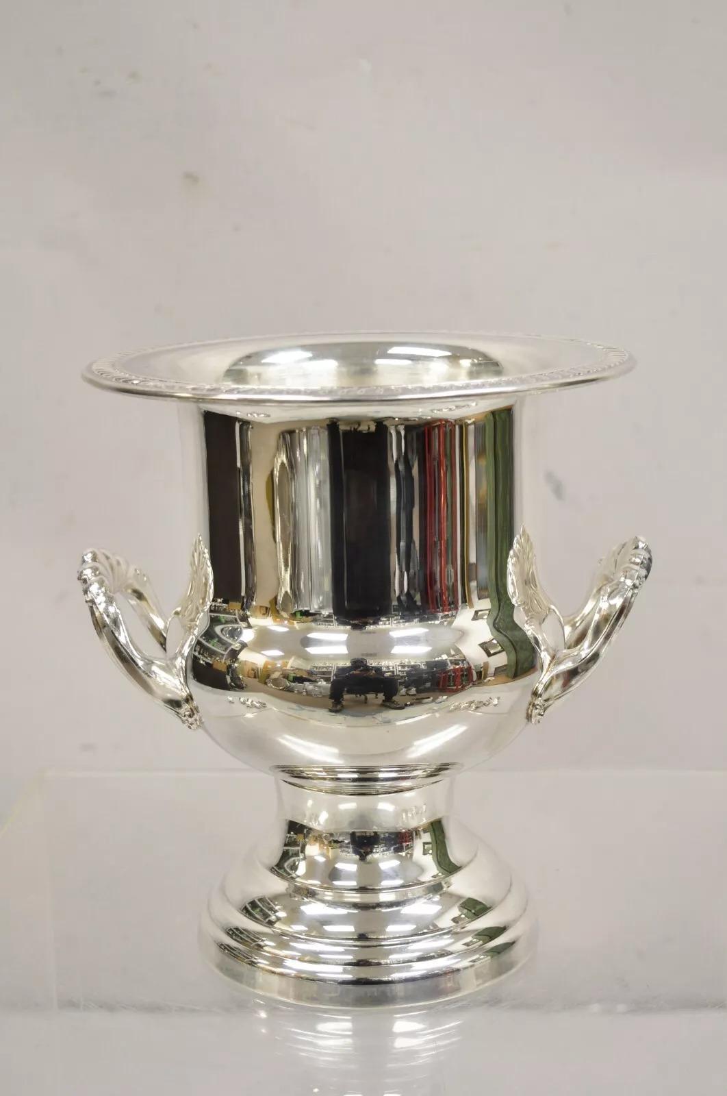 Copa trofeo Leonard vintage Cubitera enfriadora de champán chapada en plata. Finales del siglo XX. Medidas: 10