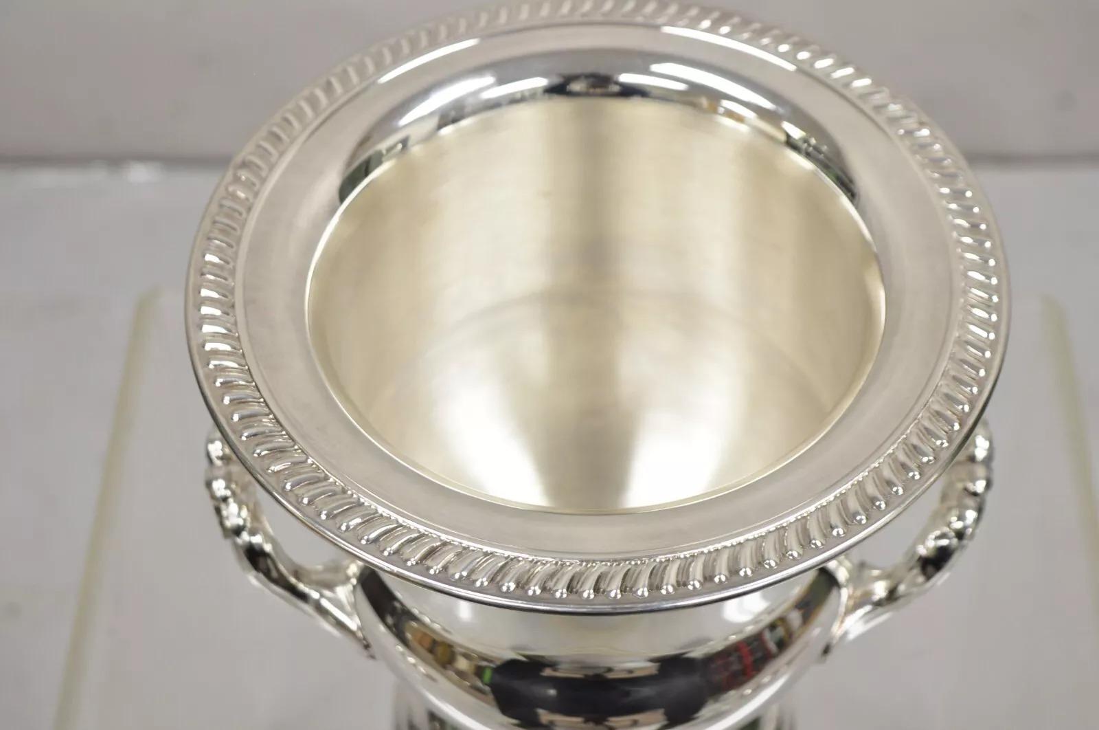 Copa trofeo vintage Leonard Cubitera enfriadora de champán bañada en plata Desconocido