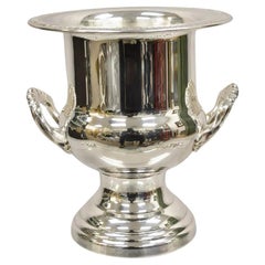 Seau à glace à champagne et champagne plaqué argent vintage Leonard