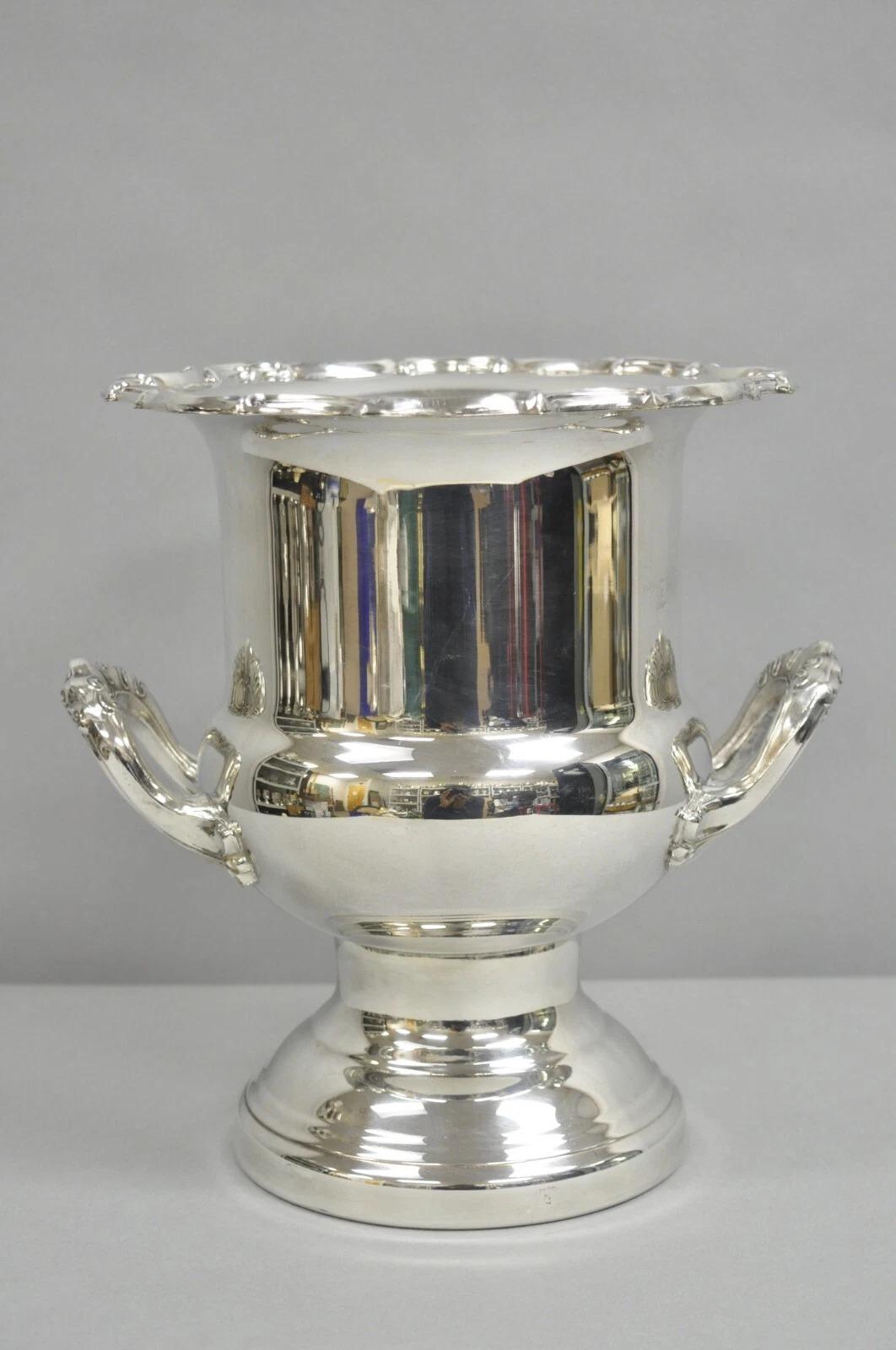 Vintage Leonard Victorian Silver Plated Trophy Cup Champagne Chiller Ice Bucket For Sale 5