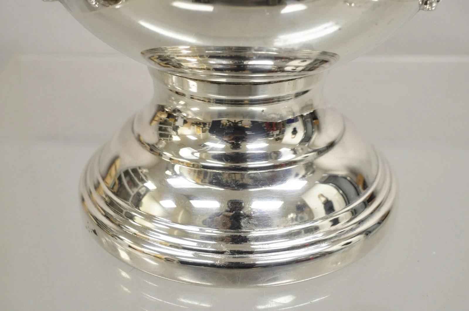 Sconosciuto Vintage A. Silver Coppa trofeo placcata d'argento Secchiello per ghiaccio refrigerante per champagne in vendita