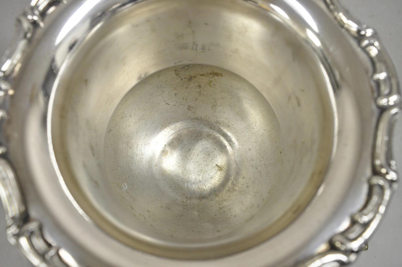 Placcato argento Vintage A. Silver Coppa trofeo placcata d'argento Secchiello per ghiaccio refrigerante per champagne in vendita