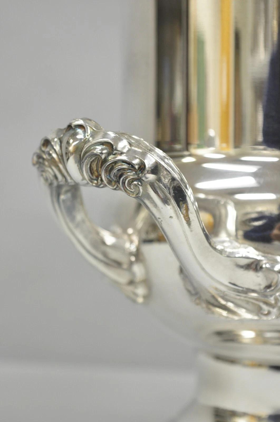 Vintage Leonard Victorian Silver Plated Trophy Cup Champagne Chiller Ice Bucket For Sale 2